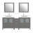  Framed 72" Freestanding Double Sink Bathroom Vanity with Engineered Marble Top and Matching Mirrors-27042732