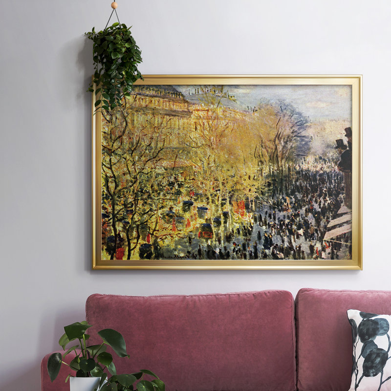 Boulevard des Capucines à Paris par Monet, Or, H 26 po x l 38 po x P 1,5 po