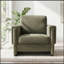 Fauteuil d'appoint rembourré avec accoudoirs en bois et coussin épais-130605536
