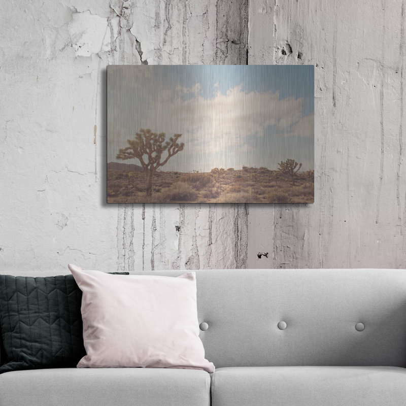 «Sunshine & Joshua Trees» par Myan Soffia, art mural en métal, H 24 po x l 36 po