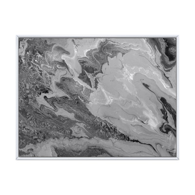 " Gray Wavy Liquid " Painting Print