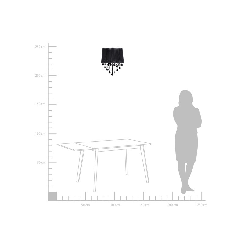 Darian 3 - Light Drum Chandelier, Black