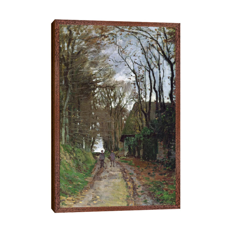 Path In Normandy by Claude Monet - Painting on Canvas, 66.04 cm H x 45.72 cm W, Brown Framed