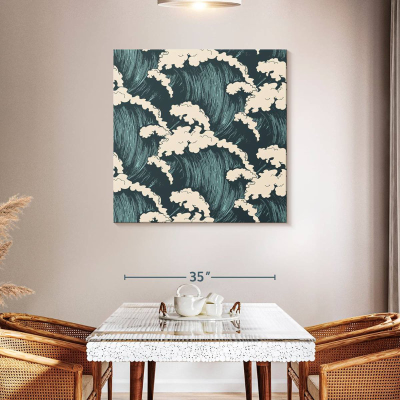 Kerner Waves Seamless Pattern, 39" H x 39" W