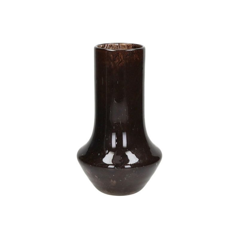 Vase en verre brun Alexes, H 11,81 po x l 6,88 po x P 6,88 po, Brun