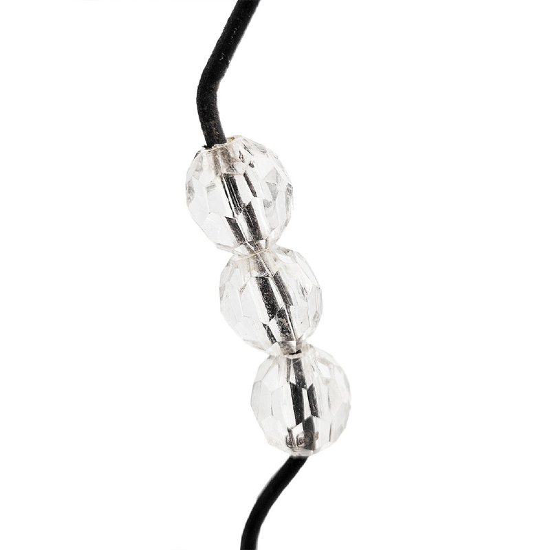 Crochets en fer avec perles en acrylique - ensemble de 20 - noir / transparent
