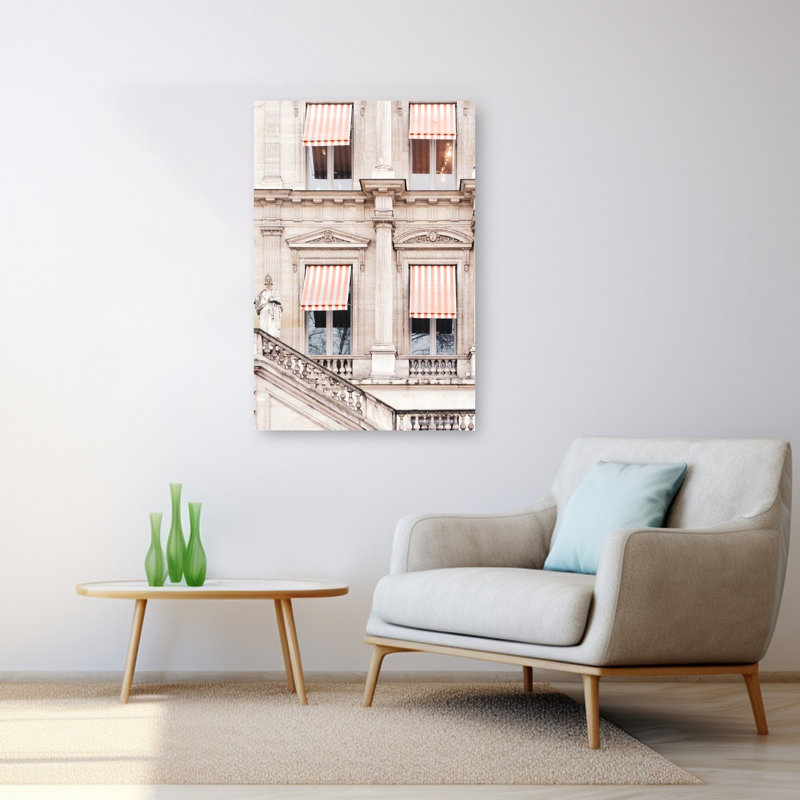 Élégants auvents parisiens, architecture contemporaine, affiche murale, H 48 po x l 32 po