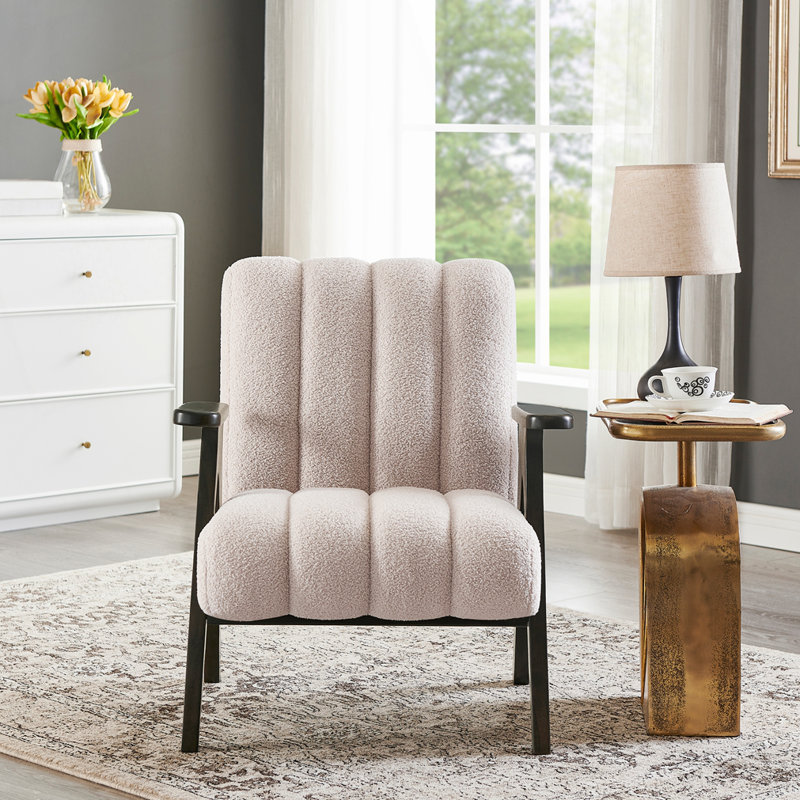 Fauteuil d'appoint moderne en sherpa, Beige