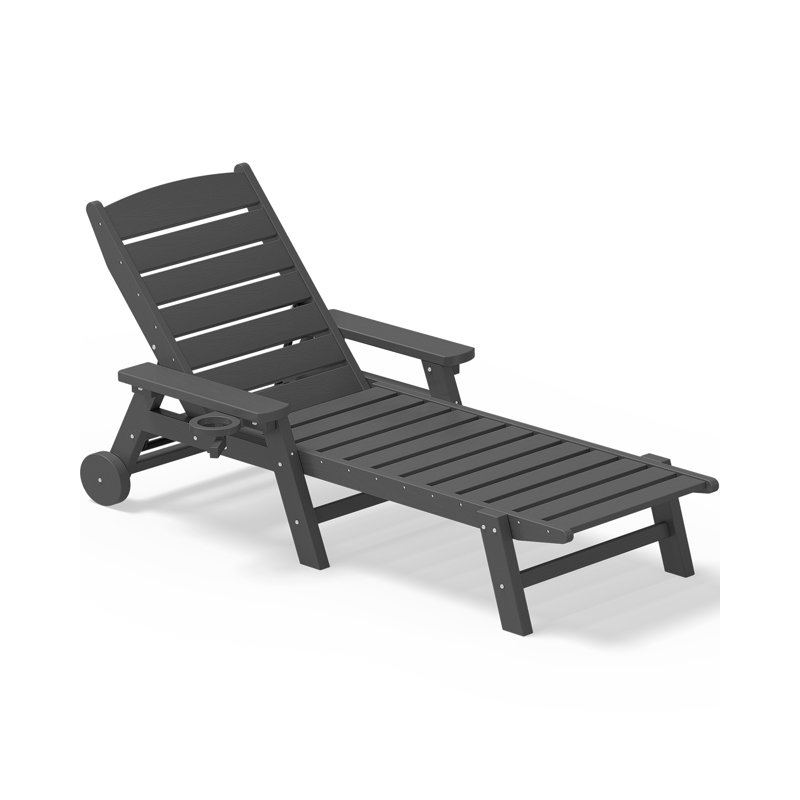 Grzedzinska Reclining Outdoor Lounge Adirondack Chair, Gray