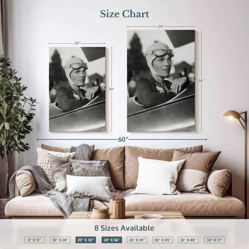 Keiri Amelia Earhart In Boston Training Plane, 36" H x 24" W