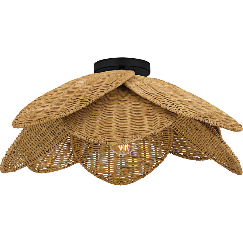 Plafonnier semi-encastré 1 lumière Corisha, 1 lumière, H 8,75 po x l 22 po x P 22 po