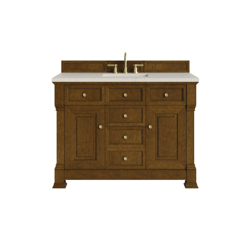 Brookfield 48'' W Single Vanity, Widespread, Victorian Silver, Black Onyx