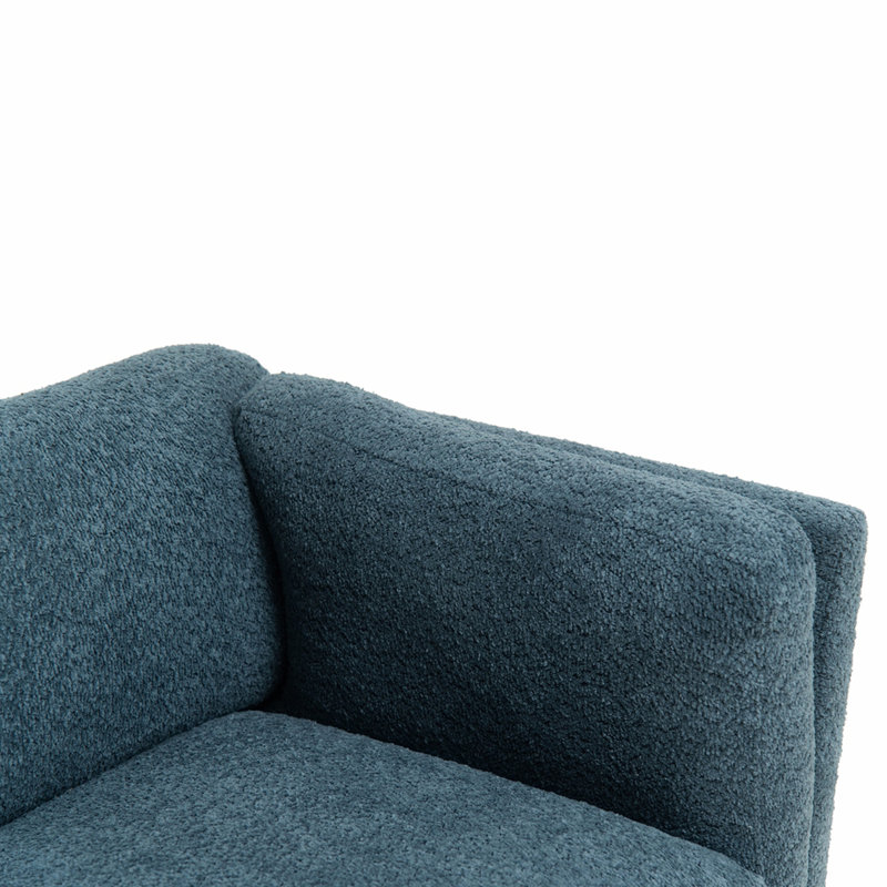 Causeuse moderne en tissu chenille de 58,27 pouces, canapé décoratif, avec coussin amovible, salon, bureau, salon, bleu