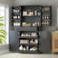 Spacieux garde-manger de style campagnard avec plusieurs tiroirs et tablettes, idéal pour un rangement organisé et un accès facile-988920967