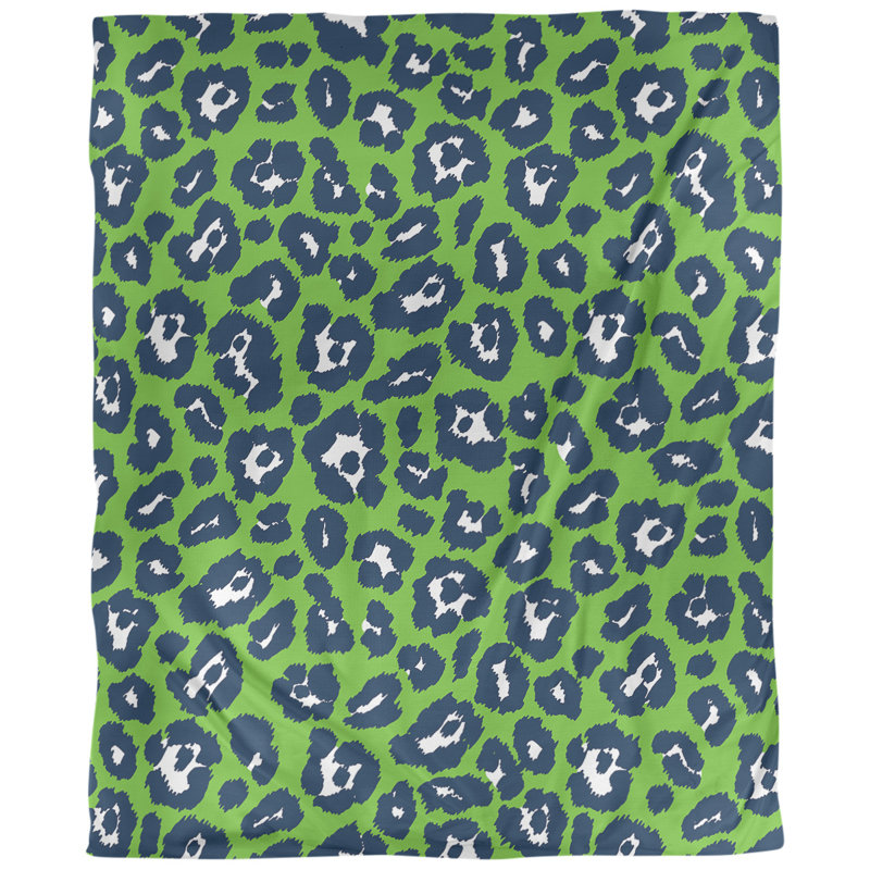 Housse de couette simple à imprimé léopard, Polyester brossé, Housse de couette pour grand lit, Vert / bleu marine / brun