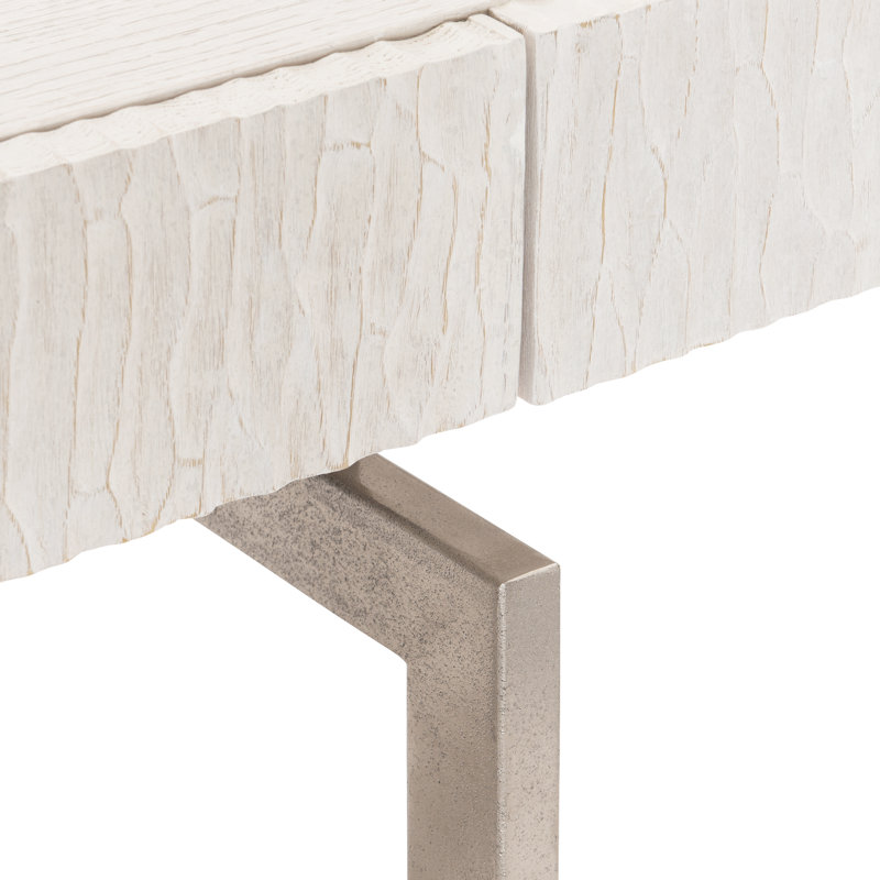 Alesio Metal Base Writing Desk with Power Outlet