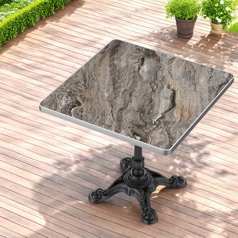Tables de patio robustes, marbre fritté 31,5 po, salle à manger moderne