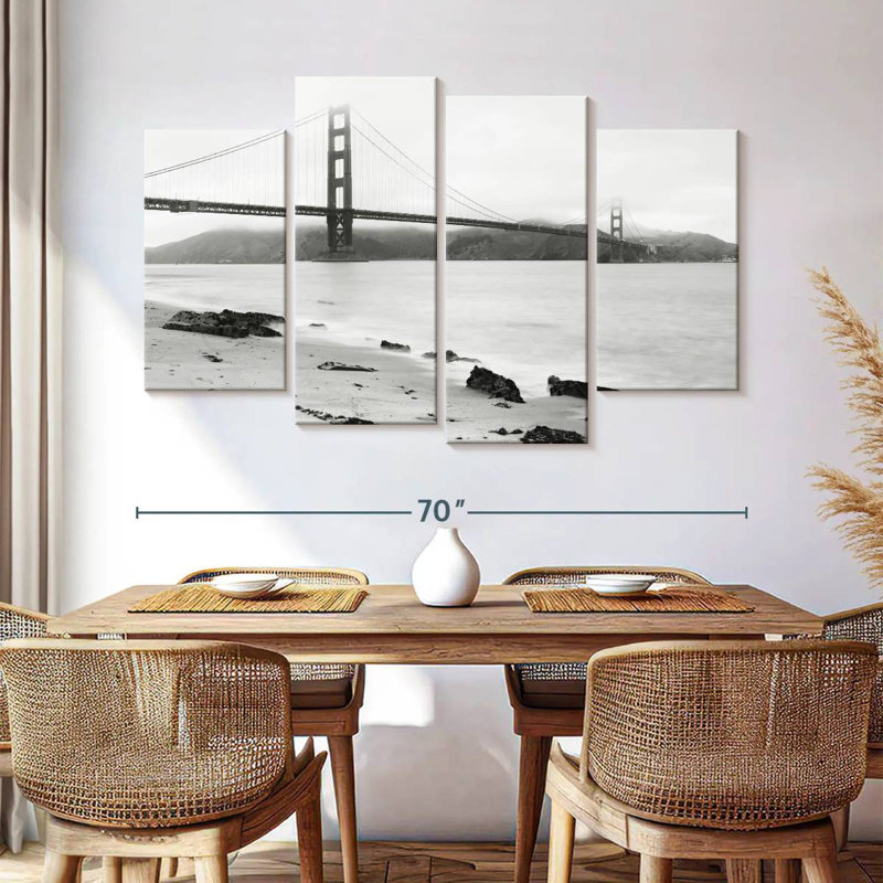 Pont Golden Gate - monochrome, H 22 po x l 36 po