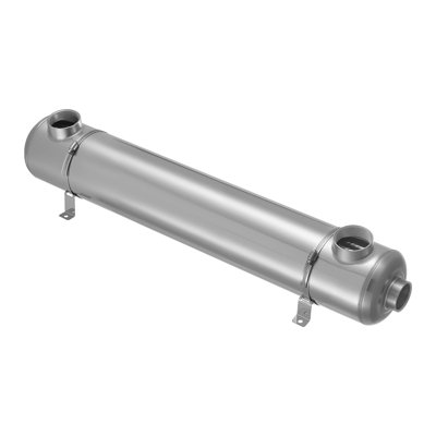 Échangeur de chaleur pour piscine, échangeur de chauffage pour piscine de 360 K BTU, fabrication en acier inoxydable 316L, système de chauffage par transfert d'eau à eau à haut rendement pour spa, spa, intérieur / extérieur, argent