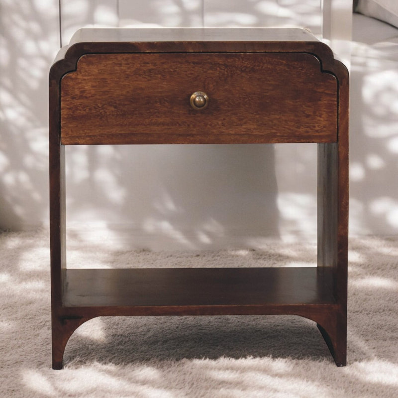 Glafira 45cm W Solid Wood Bedside Table