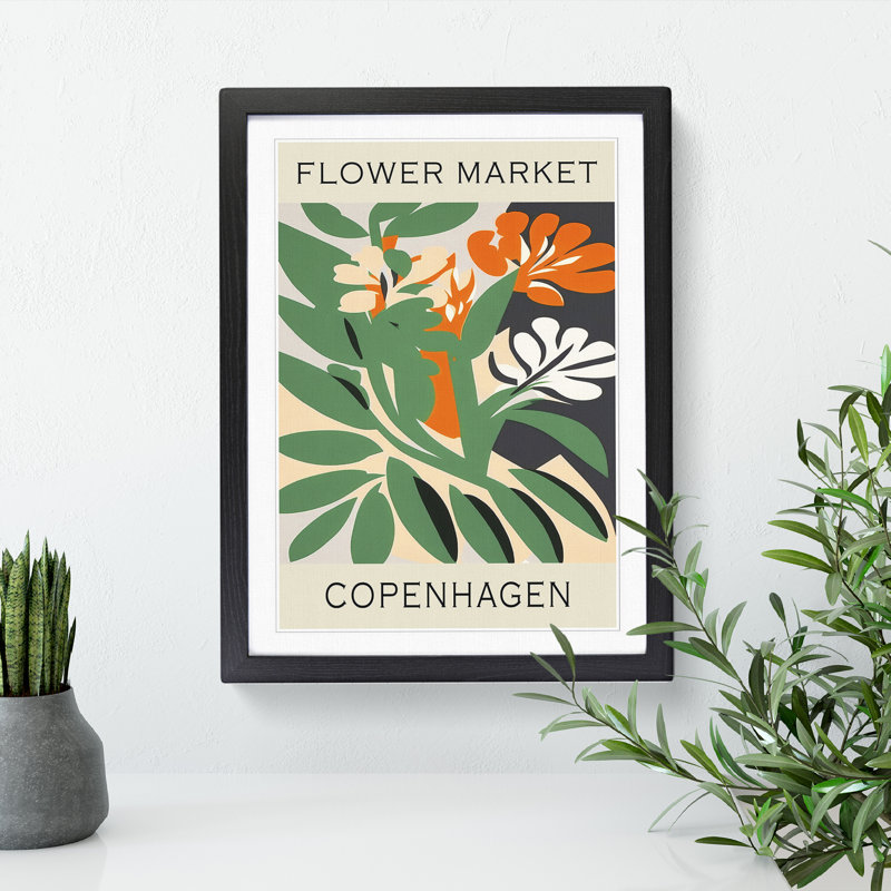 Copenhagen Flower Market Exhibition No.4 - Single Picture Frame Print on Wood, 34cm H x 25cm W x 2cm D