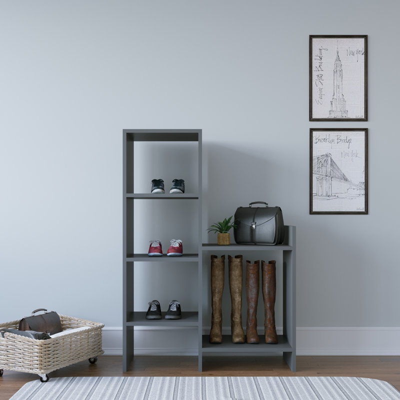 Jazel 6 Pair Shoe Rack, Black