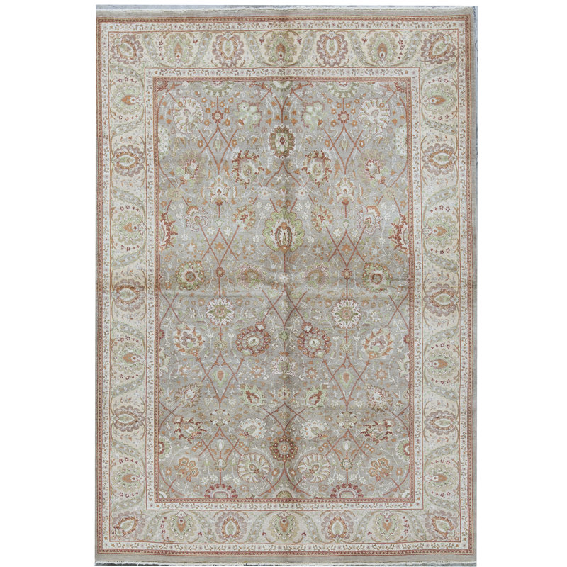 Tapis ivoire noué à la main de haute qualité
