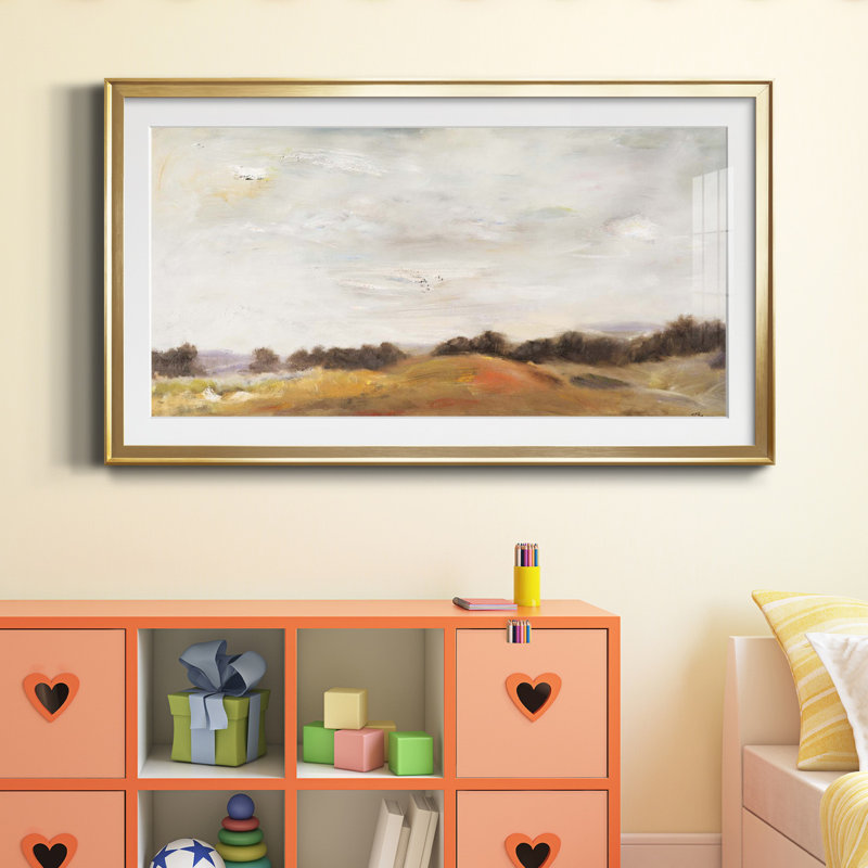 " Fields Of Gold ", Framed Print, 14.5" H x 26.5" W, Gold