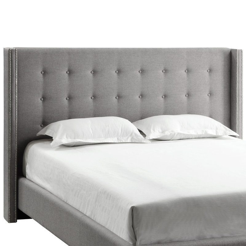 Kaster Upholstered Bed, Full, Pewter Gray Linen