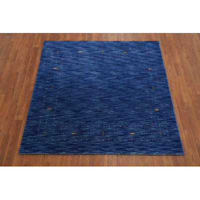 Handmade Tribal Blue Square Oriental Rug 5x5