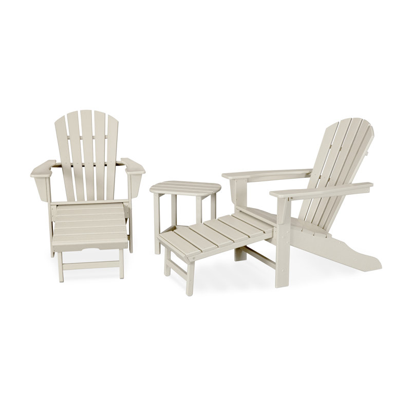 POLYWOOD Palm Coast Ultimate Adirondack 3-Piece Set, Sand