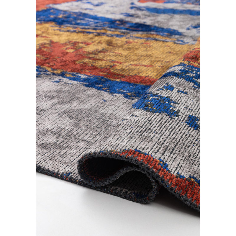 Behre Abstract Hand Loom Indoor / Outdoor Area Rug, Rectangle 6'7" x 8'2"