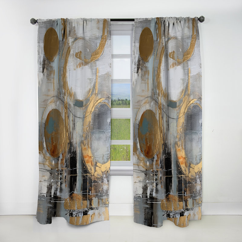 Cumbie - Abstract Midcentury Blackout Abstract Curtain - 1 Panel, 52" W x 90" L