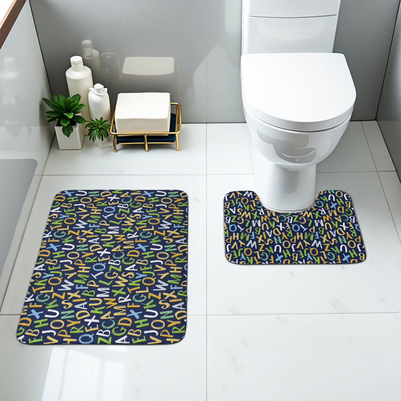  Ensemble de 2 tapis de salle de bain Alphabet