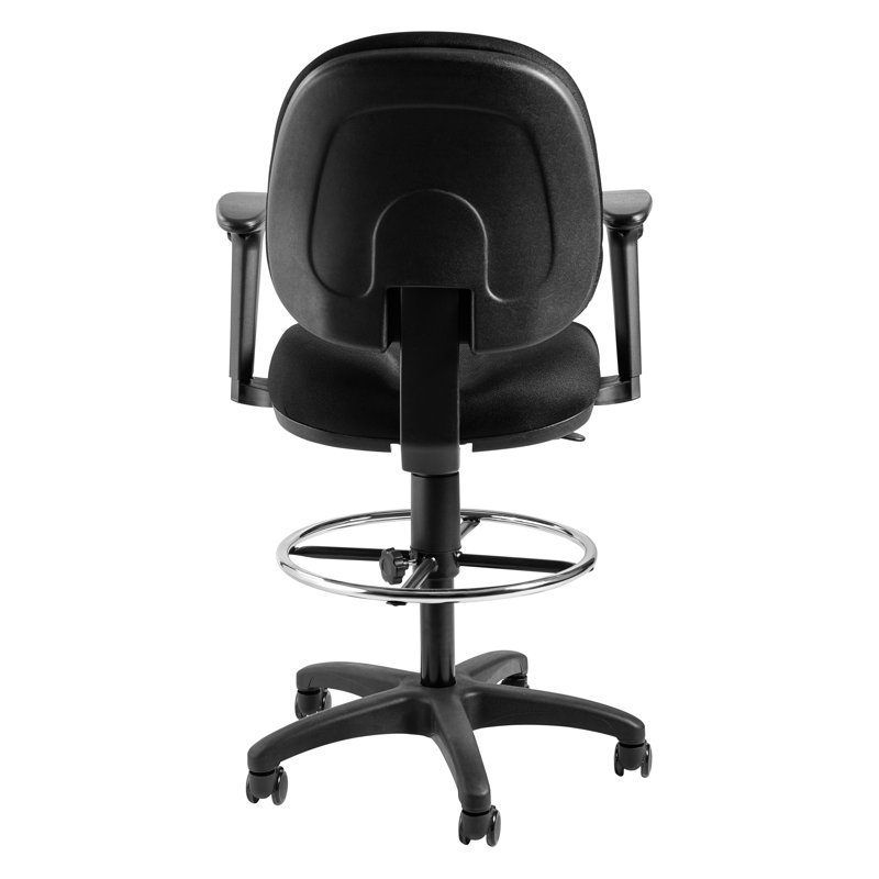 Backed Adjustable Height Ergonomic Industrial Stool with Footrest