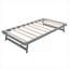 Lit plateforme double en pin massif pleine grandeur ajustable, structure de ton gris pour les petites chambres et les invités qui passent la nuit