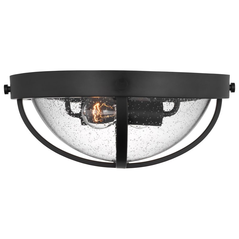 Morrilton Glass Flush Mount, Black, Clear