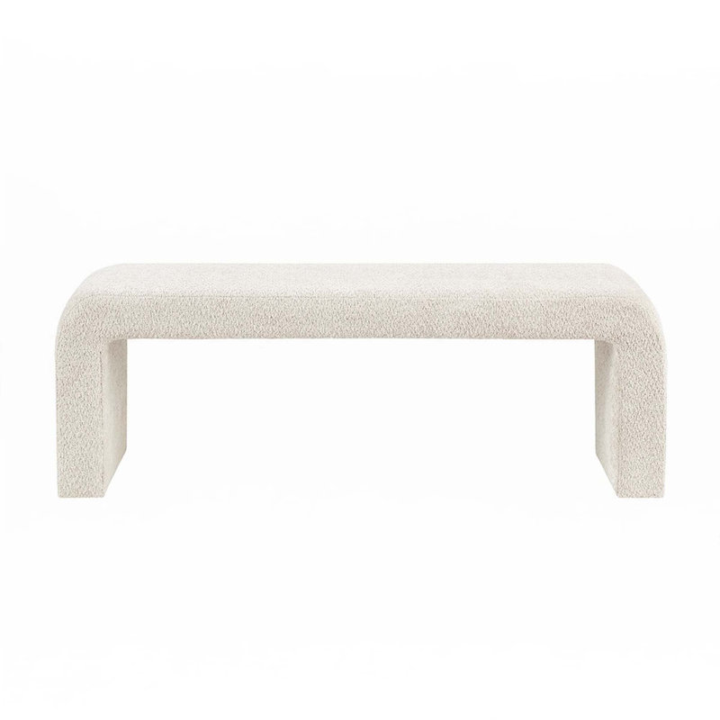 Boucle Waterfall Bench, Cream