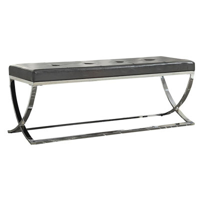 Elegant Black Bench With Cover And Finish For Home Contemporary Seat Accented Frame