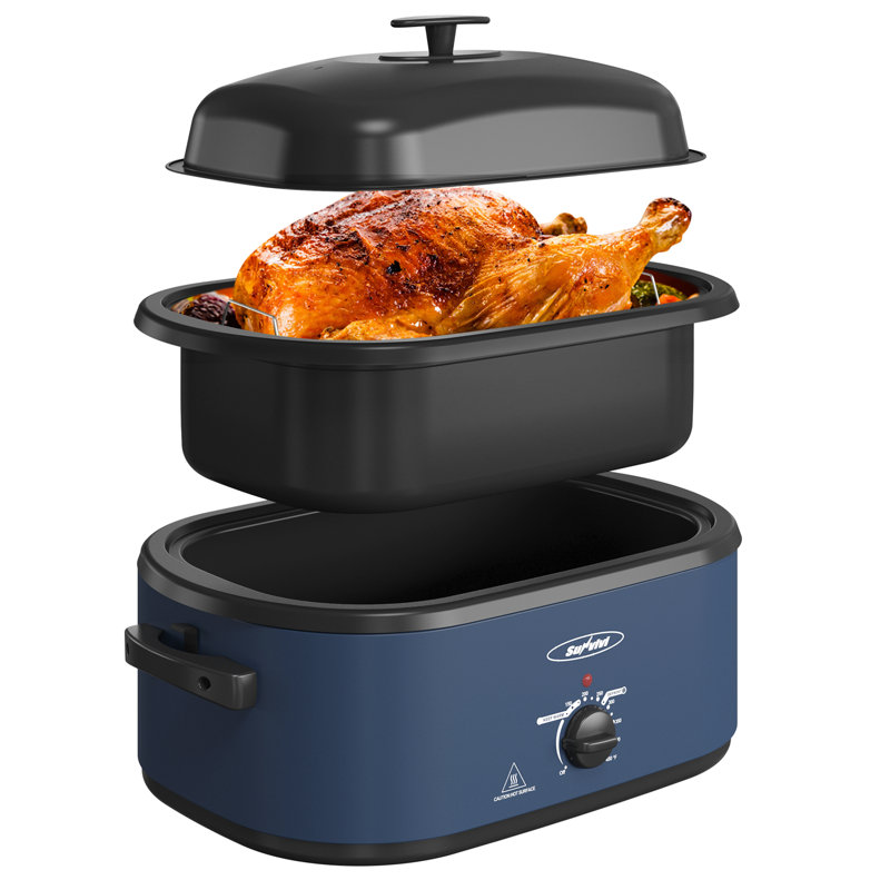 Electric Roaster Oven With Removable Pan, 3 Compartments