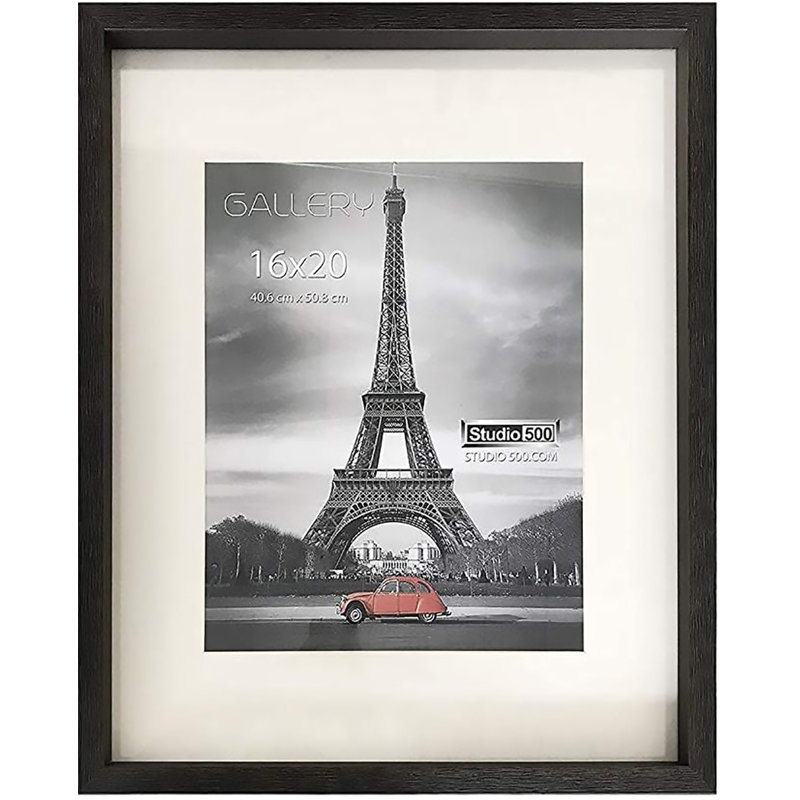 Black Beveled Picture Frame with Mat