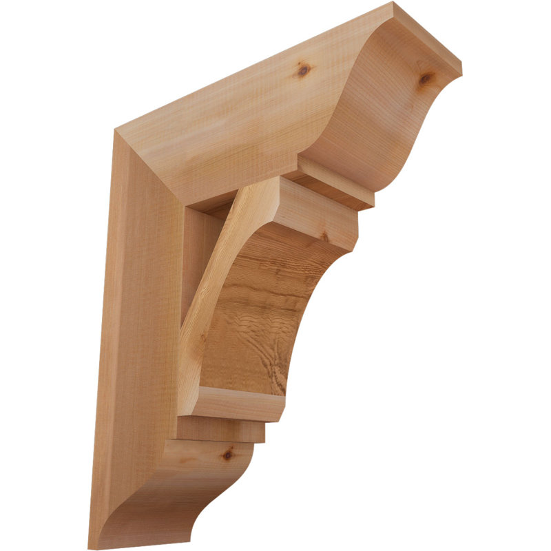 Support en bois rustique traditionnel BKTLEC01, Cèdre rouge de l'Ouest (lisse), H 22 po x l 5,5 po x P 18 po