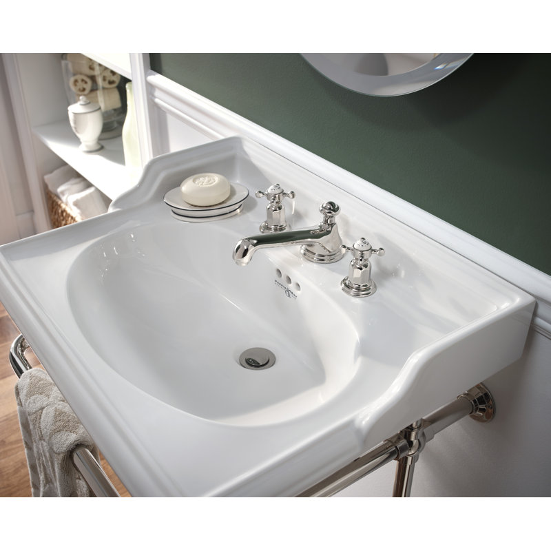 Edwardian™ Widespread Bathroom Faucet with Drain Assembly, Polished Chrome