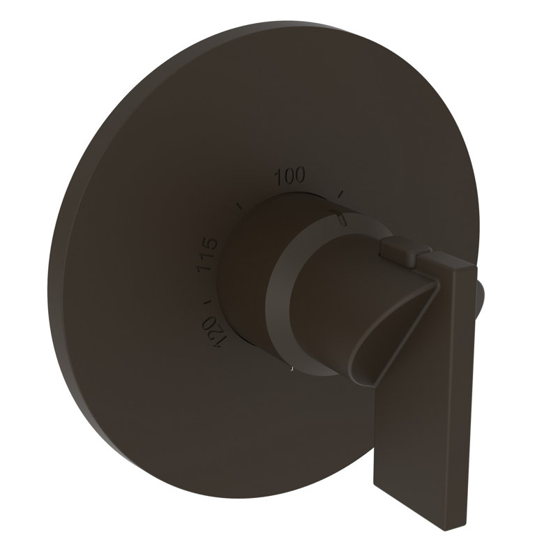 Priya 3/4" Round Thermostatic Trim Plate With Handle, Oil Rubbed Bronze