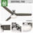 60" Sentinel 3 - Blade Ceiling Fan with LED Light Kit and Handheld Remote-2053137693