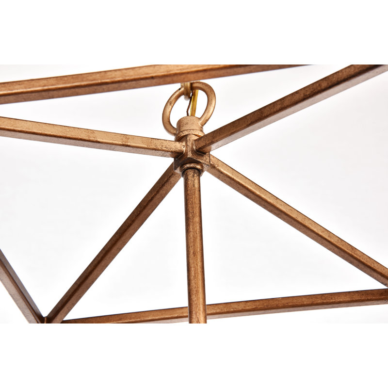 Luminaire suspendu géométrique 1 lumière Finnick, Doré vieilli