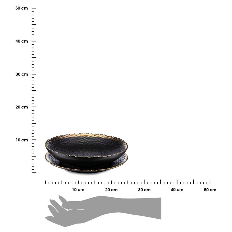 Westboro Piece Ceramic Dinnerware Set - Service for 4, Black