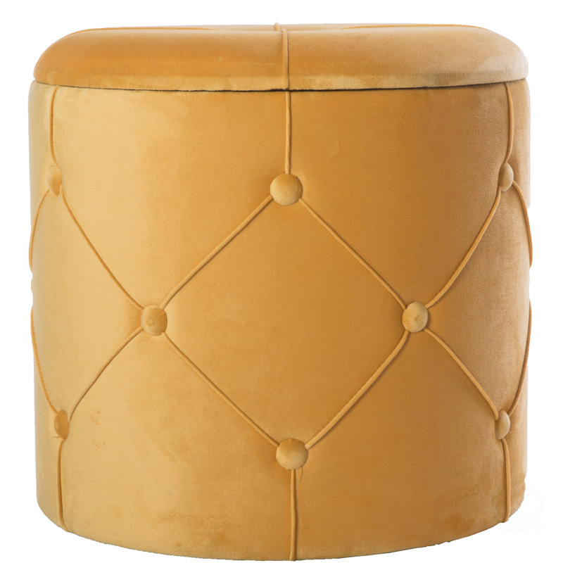 Hanes Velvet Ottoman, Yellow