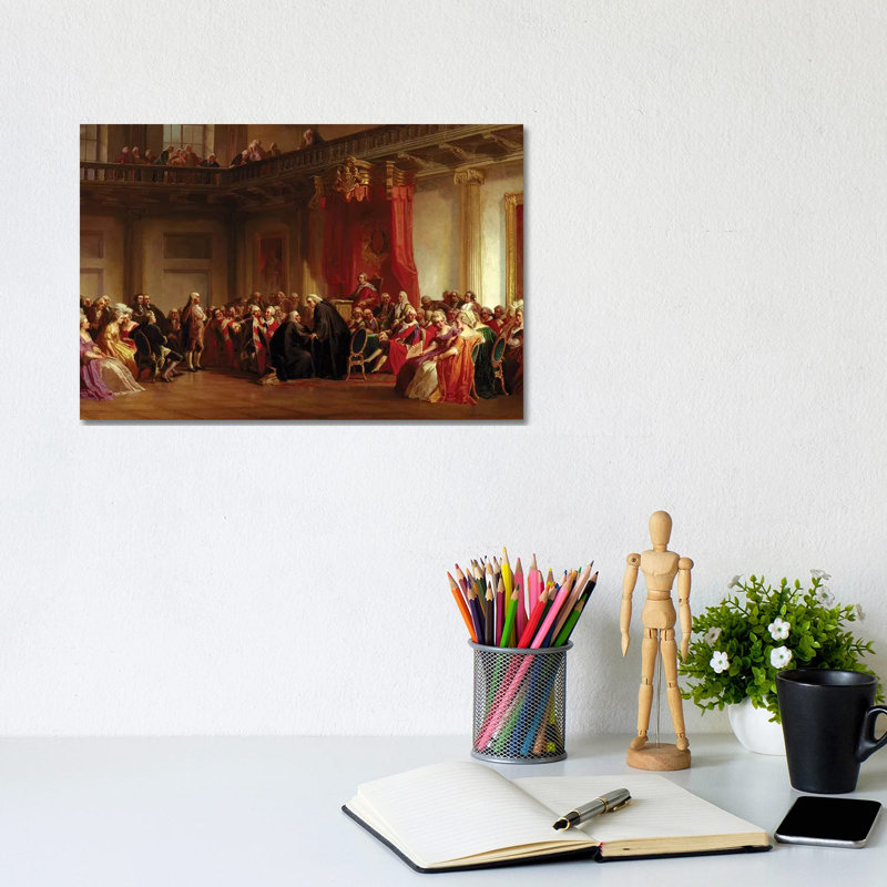 Benjamin Franklin Appearing Before The Privy Council by Christian Schussele - Wrapped Canvas Painting