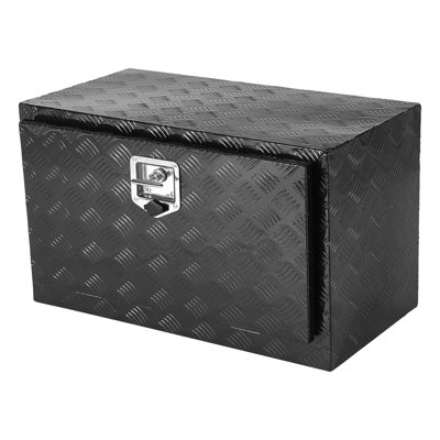 Boîte à outils pour dessous de caisse, coffre de rangement en aluminium 30 po x 14 po x 16 po avec loquet en T et clés pour ramassage, remorque et véhicule récréatif